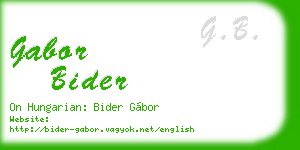 gabor bider business card